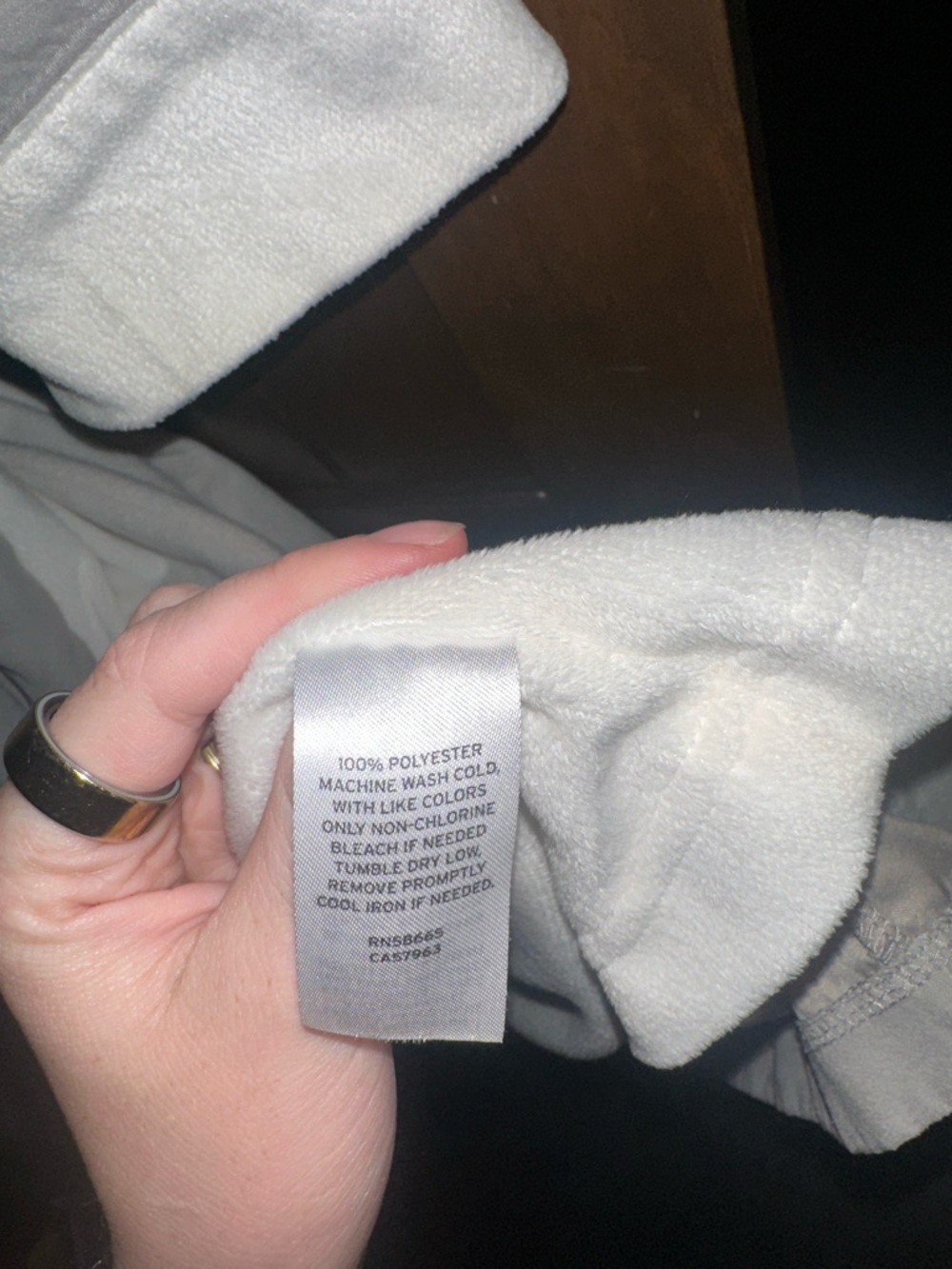 Nordstrom Light Gray Robe with Cream Trim Shawl Collar - Picture 8 of 8
